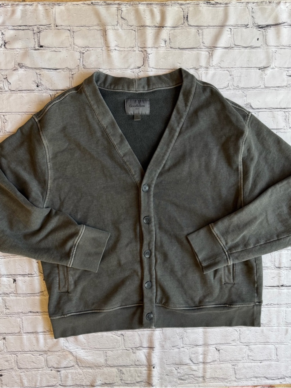 Goodfellow Men's Sweatshirt Cardigan Sweater Gray XL Cozy Casual School EUC